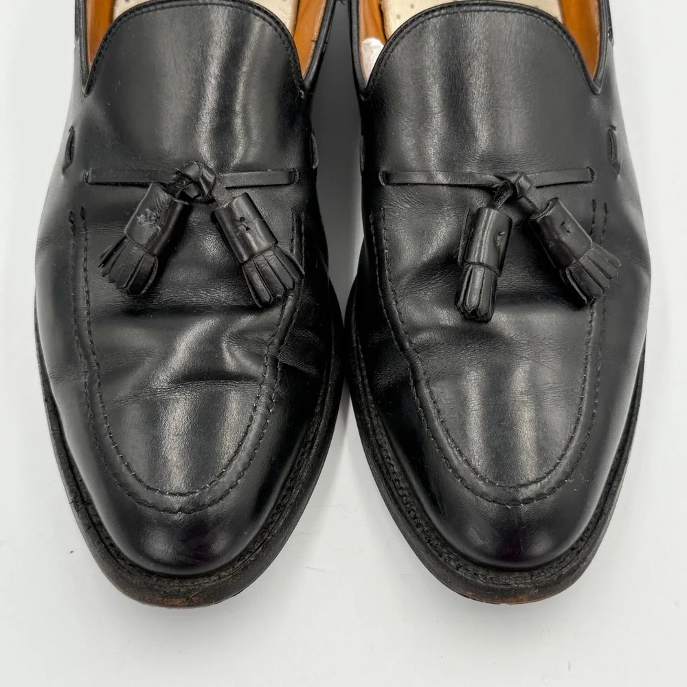 Allen Edmonds Mens Black Leather Tassel Loafers Vibram Soles Size 13C Dress Shoe